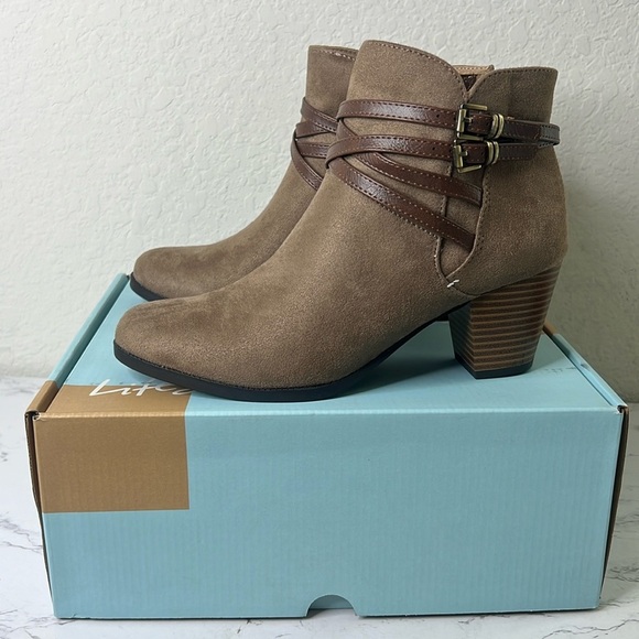 Life Stride Tan and Brown Ankle Boots - Picture 2 of 12